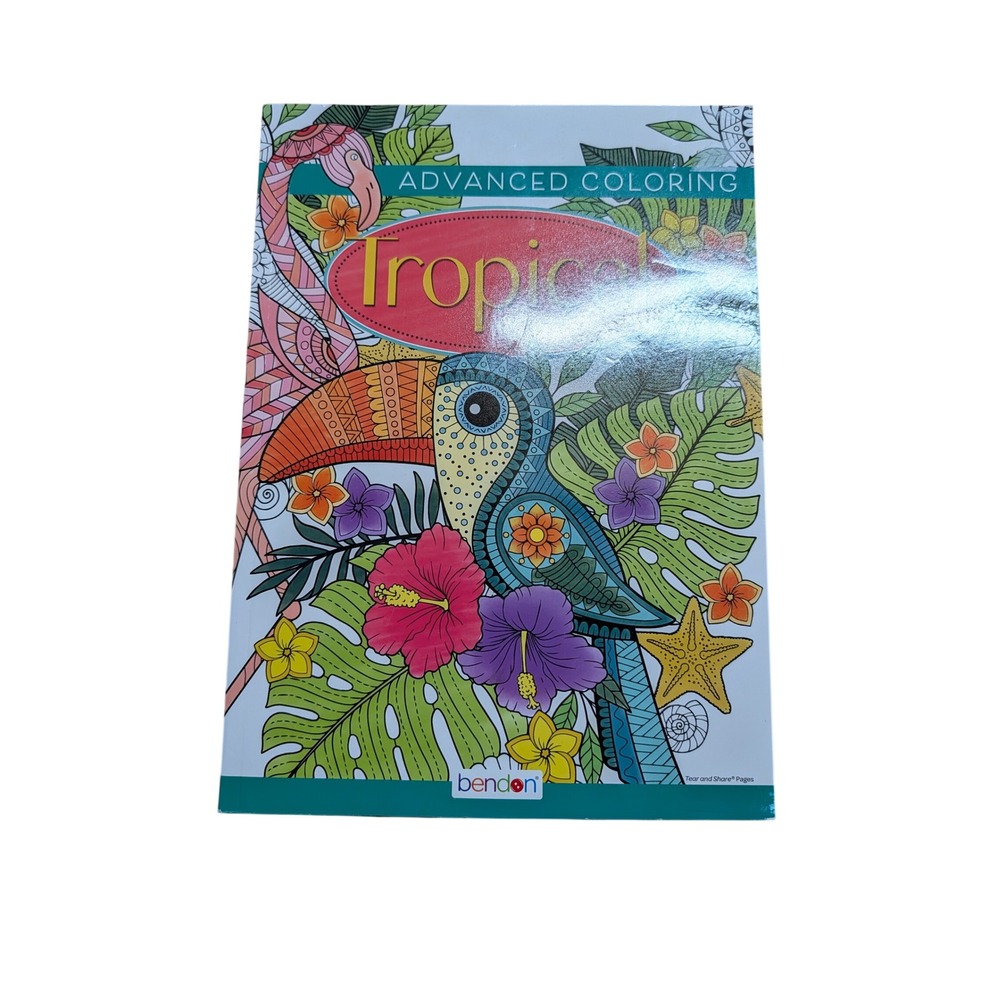 Bendon Tropical Advanced Coloring Book Unisex OS Multicolor New Animal Floral